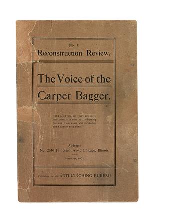 (LYNCHING.) WELLS IDA B[ARNETT]. The Reconstruction Review. Voice of the Carpet Bagger. Volume 1.